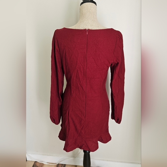 Princess Polly Elegant Burgundy Long Sleeve Dress - Picture 3 of 6